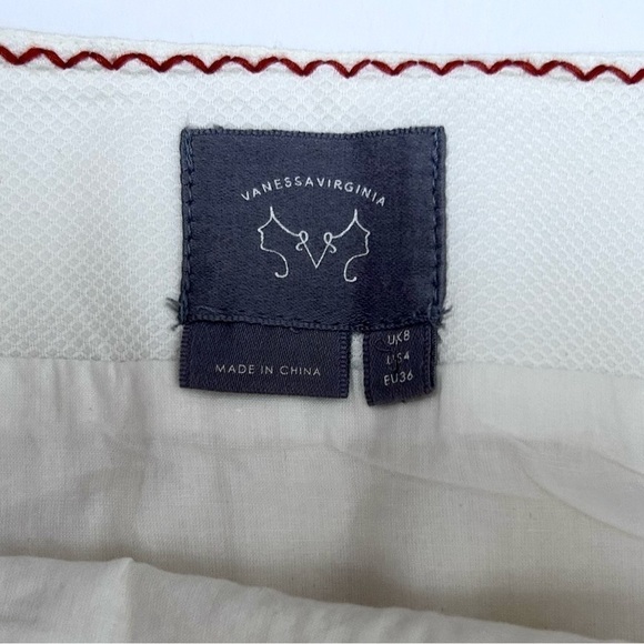 ANTHROPOLOGIE VANESSA VIRGINIA $118 Flame-Kissed Skirt 4 Orange/Cream Boho Retro - Picture 5 of 8